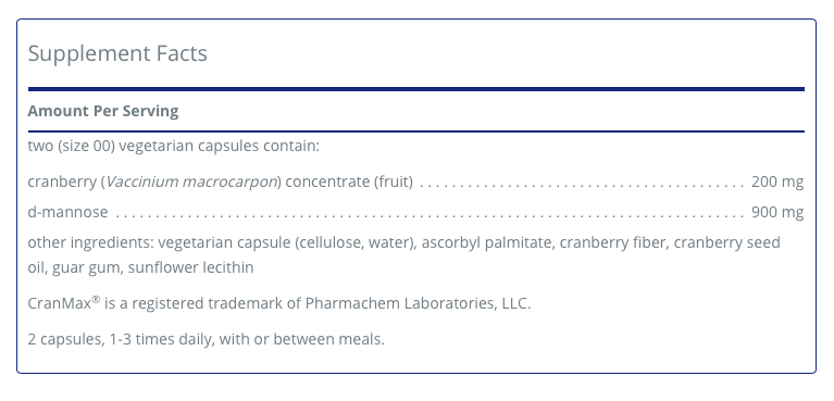 Cranberry-d-Mannose 180 C - Clinical Nutrients