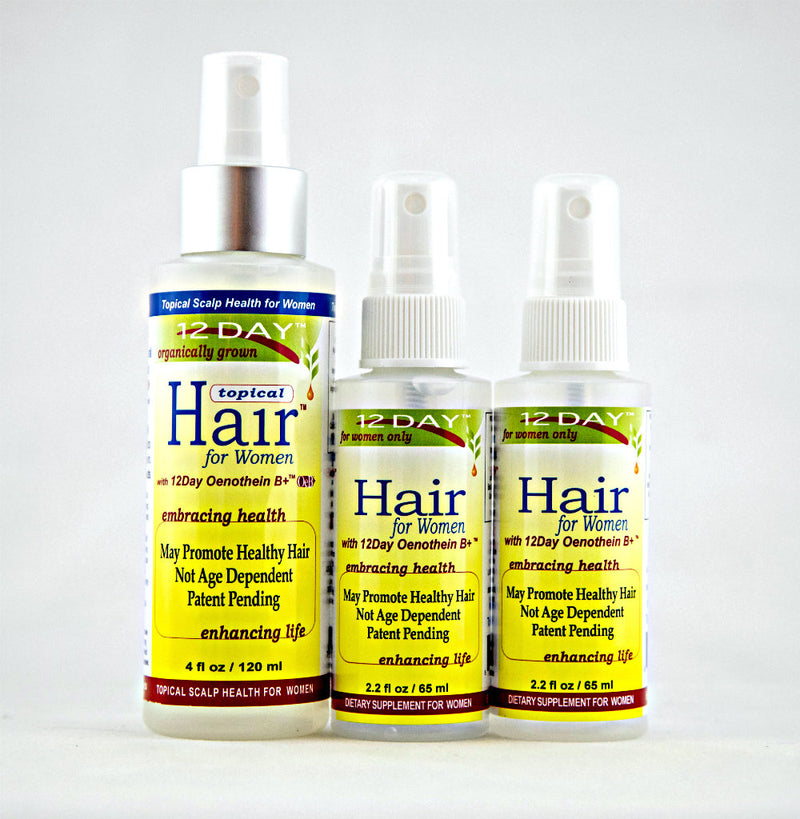 12Day Hair & 12Day Topical Hair Kit 4 month Bundle - Clinical Nutrients
