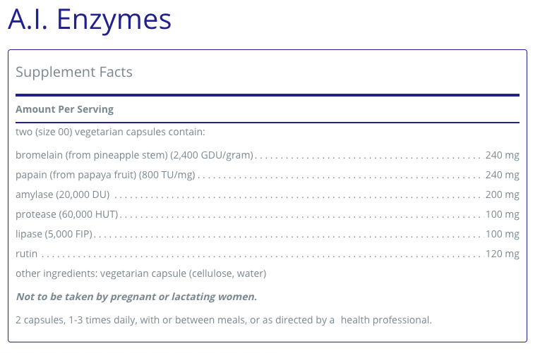A.I. Enzymes 120's - Clinical Nutrients