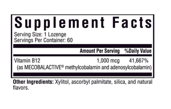 Active B12 1000 60 Lozenges - Clinical Nutrients