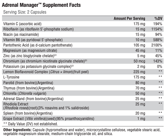 Adrenal Manager 120 Capsules - Clinical Nutrients