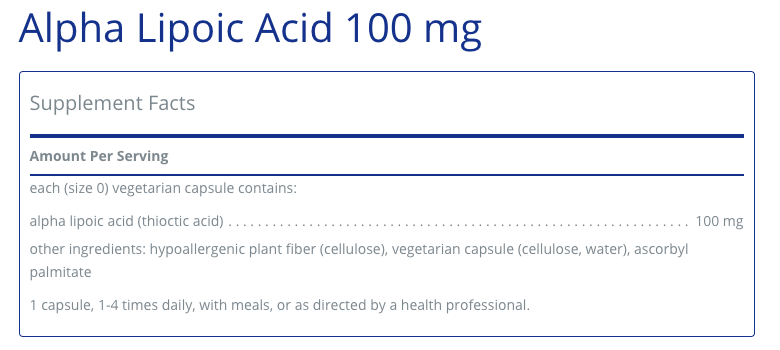 Alpha Lipoic Acid 100 mg 120 C - Clinical Nutrients