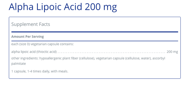 Alpha Lipoic Acid 200 mg 120 C - Clinical Nutrients