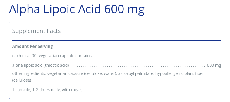 Alpha Lipoic Acid 600 mg 120 C - Clinical Nutrients
