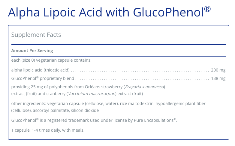 Alpha Lipoic Acid with GlucoPhenol 120 C - Clinical Nutrients