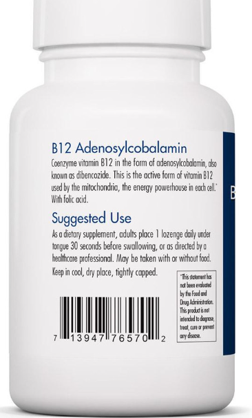 B12 Adenosylcobalamin 60 Lozenges - Clinical Nutrients