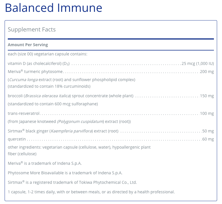 Balanced Immune 60C - Clinical Nutrients