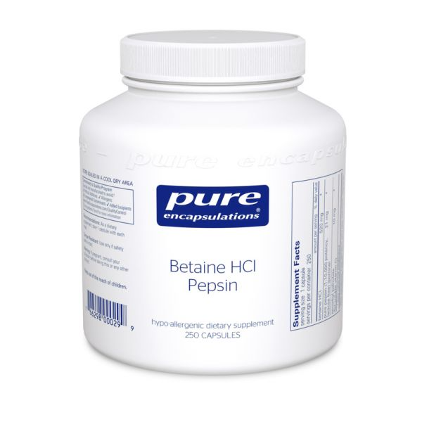Betaine HCl Pepsin 250 C - Clinical Nutrients