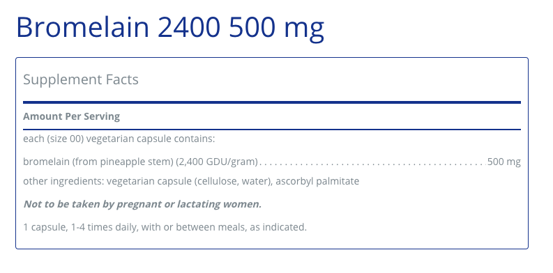 Bromelain 2400 500 mg 180 C - Clinical Nutrients
