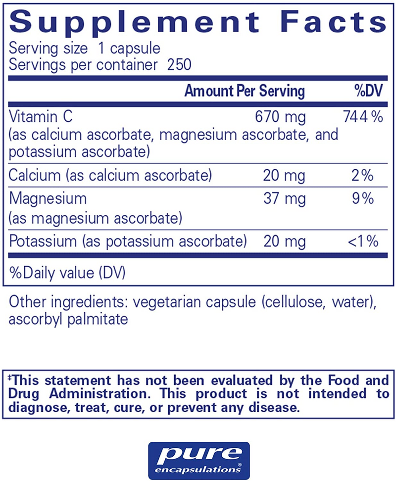 Buffered Ascorbic Acid 250 C - Clinical Nutrients