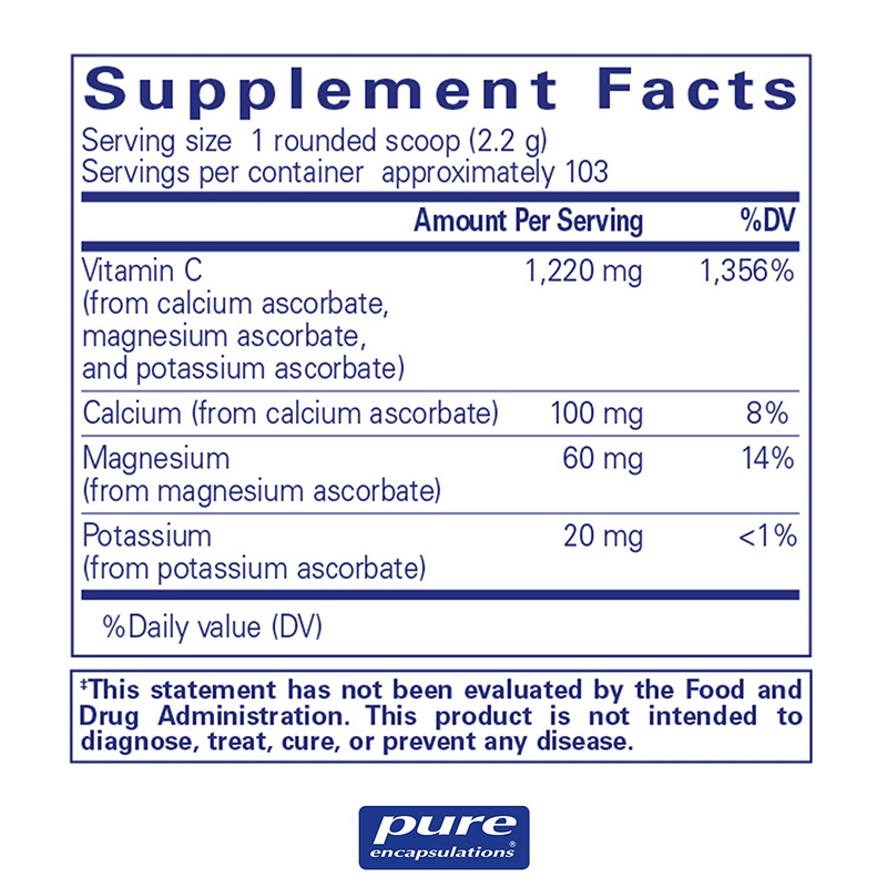 Buffered Ascorbic Acid powder 227 gm - Clinical Nutrients