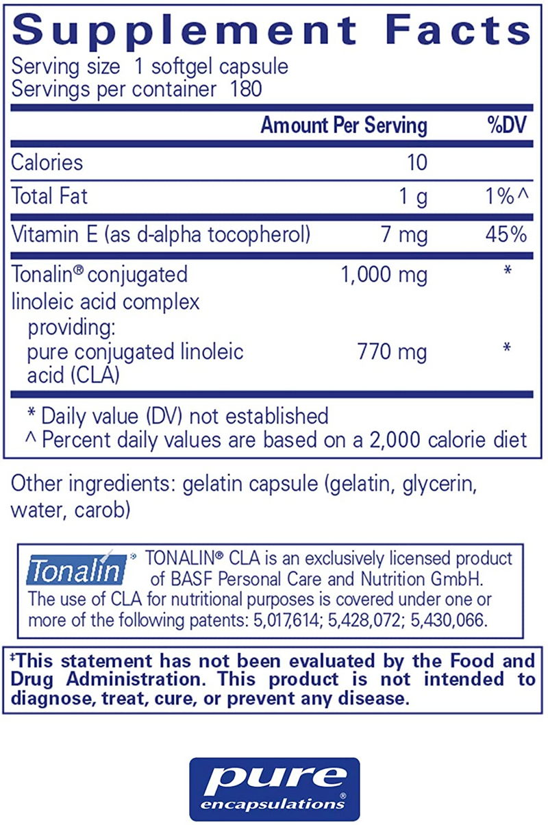 CLA (Conjugated Linoleic Acid) 1000 mg 180 C - Clinical Nutrients