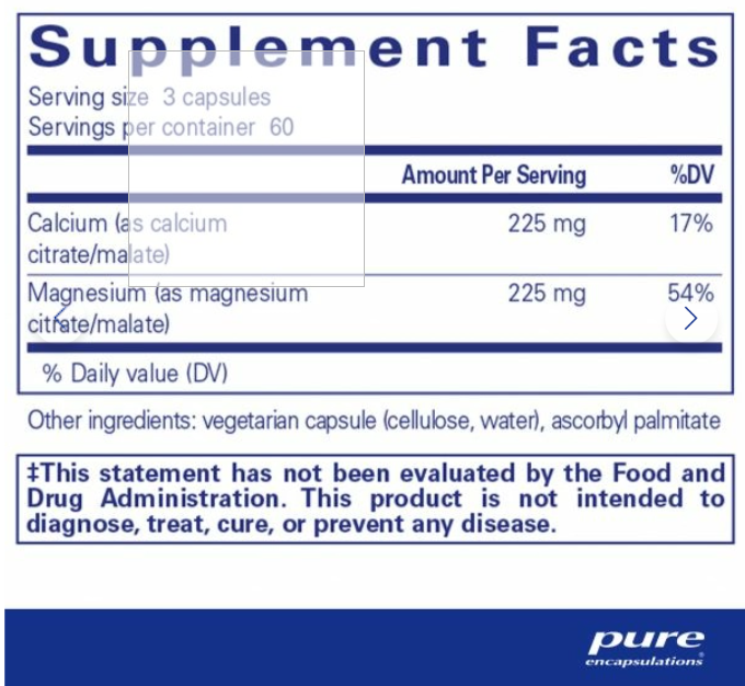 Calcium Mag (Cit/Mal) 180's - Clinical Nutrients
