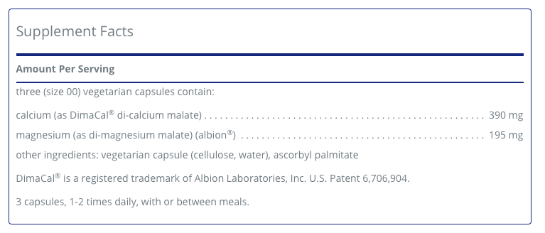 Calcium Magnesium (malate) 2/1 - Clinical Nutrients