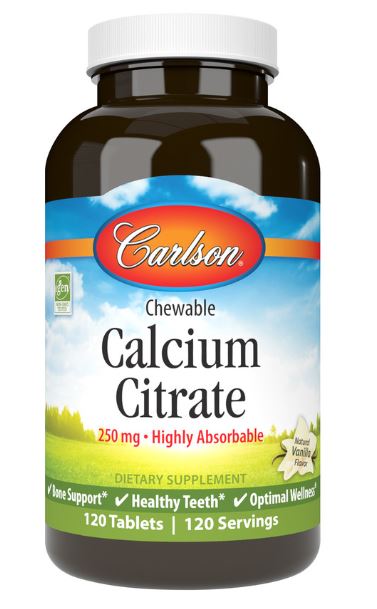 Chewable Calcium Citrate 120 Tablets - Clinical Nutrients