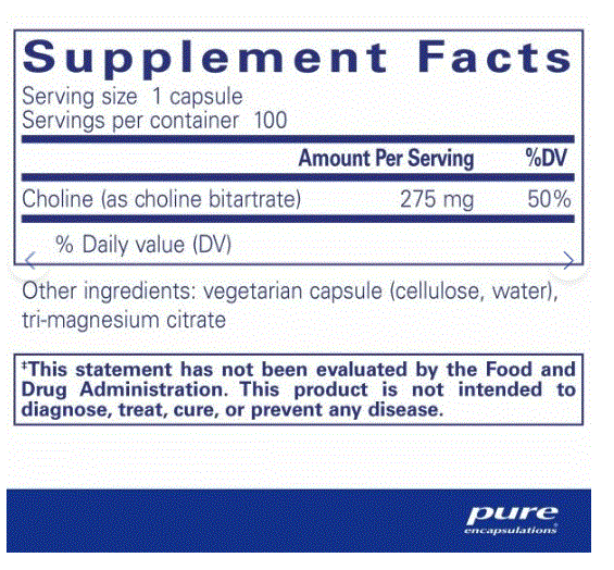 Choline (Bitartrate) 100C - Clinical Nutrients