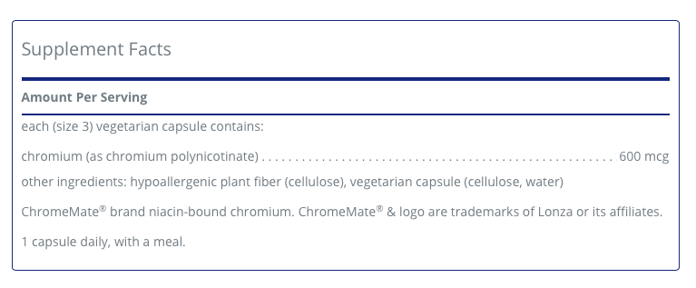 ChromeMate GTF 600 60 C - Clinical Nutrients