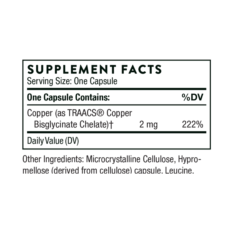Copper Bisglycinate 60 CT - Clinical Nutrients