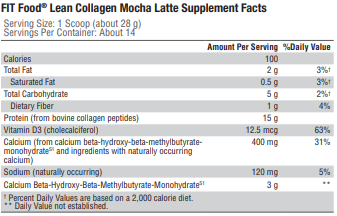 FIT Food® Lean Collagen Mocha Latte 14 Servings - Clinical Nutrients