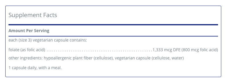 Folic Acid 60C - Clinical Nutrients