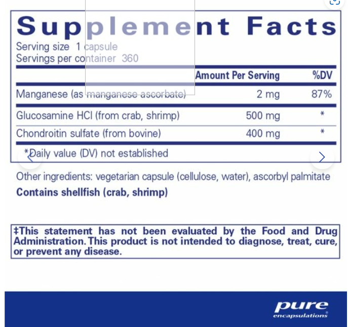 Glucosamine Chondroitin With Manganese - Clinical Nutrients