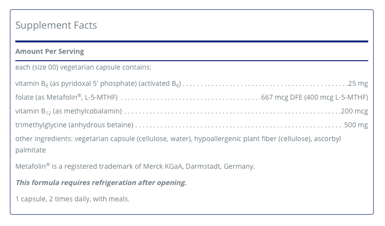 Homocysteine Factors 180C - Clinical Nutrients