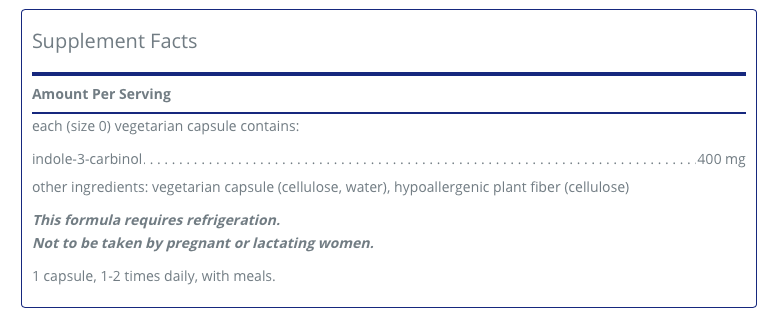 Indole-3-Carbinol 400 mg 120C - Clinical Nutrients
