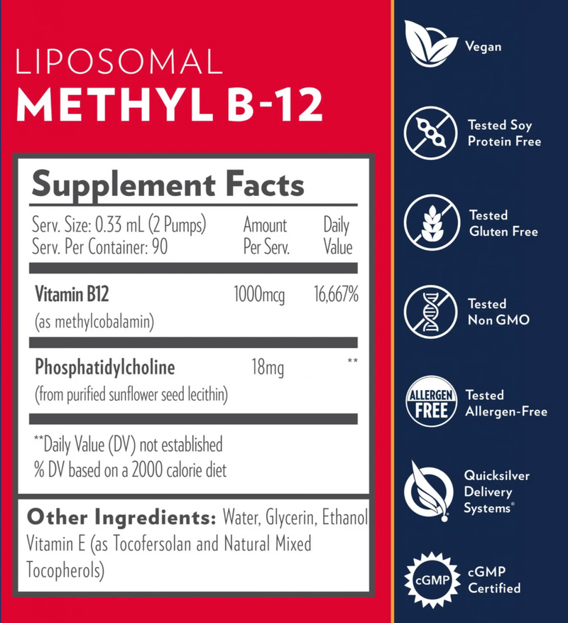 Liposomal Methyl B-12 - Clinical Nutrients