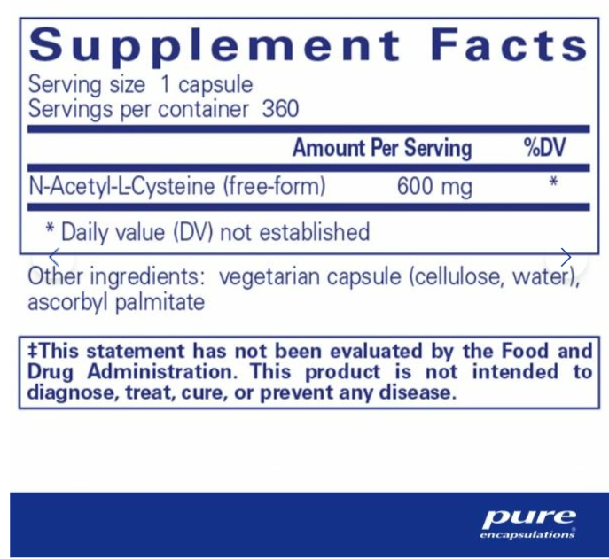 NAC 600 Mg. 360's - Clinical Nutrients