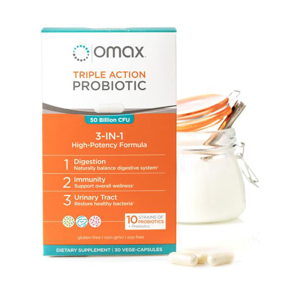 Omax Triple Action Probiotic with Prebiotic Fiber 30 C - Clinical Nutrients