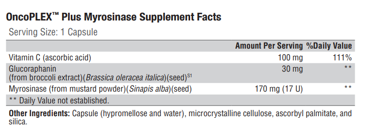 OncoPLEX (TM) Plus Myrosinase 30 Capsules - Clinical Nutrients