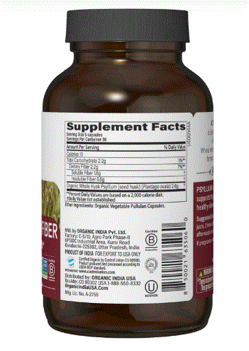 Organic Psyllium Fiber 180 Capsules - Clinical Nutrients