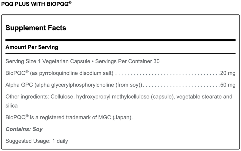 PQQ PLUS WITH BIOPQQ - Clinical Nutrients