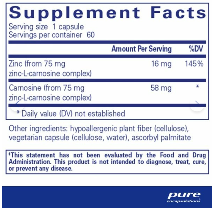 Peptic-Care Zinc-L-Carnosine 60's - Clinical Nutrients
