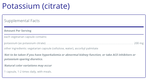 Potassium -citrate- 180 C - Clinical Nutrients