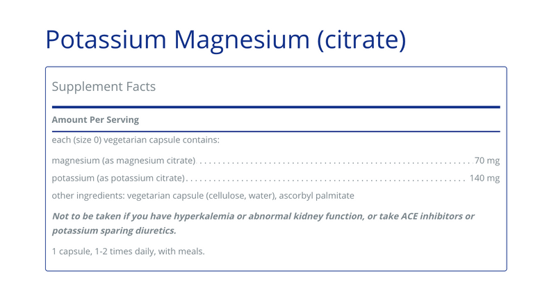 Potassium Magnesium citrate 180 C - Clinical Nutrients