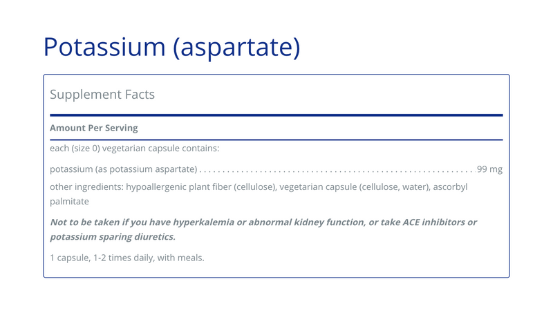 Potassium aspartate 90 C - Clinical Nutrients