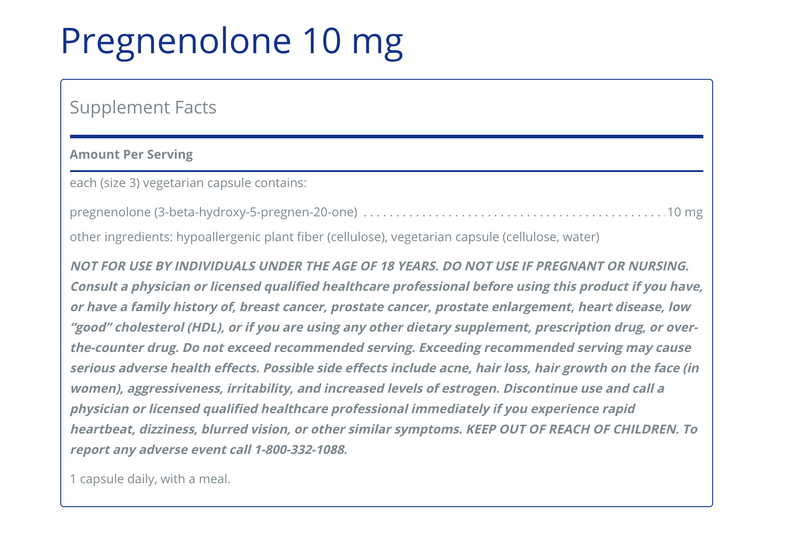 Pregnenolone 10 mg 60 C - Clinical Nutrients