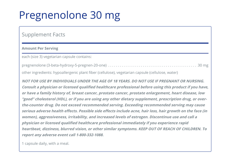 Pregnenolone 30 mg 60 C - Clinical Nutrients
