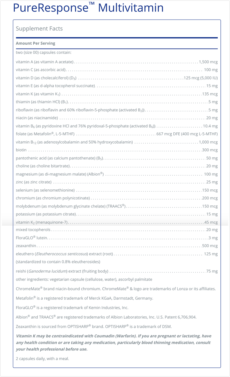 PureResponse Multivitamin - Clinical Nutrients