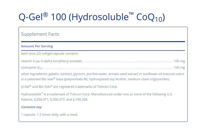 Q-Gel -Hydrosoluble CoQ10- 100 mg 60 C - Clinical Nutrients