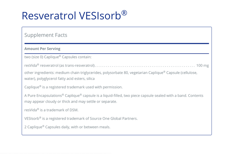 Resveratrol VESIsorb 90 C - Clinical Nutrients