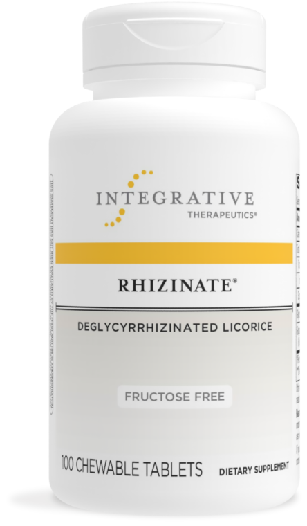 Rhizinate Deglycyrrhizinated Licorice - Fructose Free 100 chew tabs - Clinical Nutrients