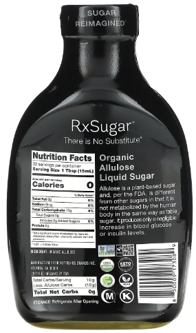 RxSugar® Organic Allulose Liquid Sugar 16 fl oz - Clinical Nutrients