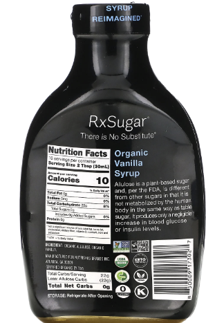 RxSugar® Organic Vanilla Syrup 16 fl oz - Clinical Nutrients