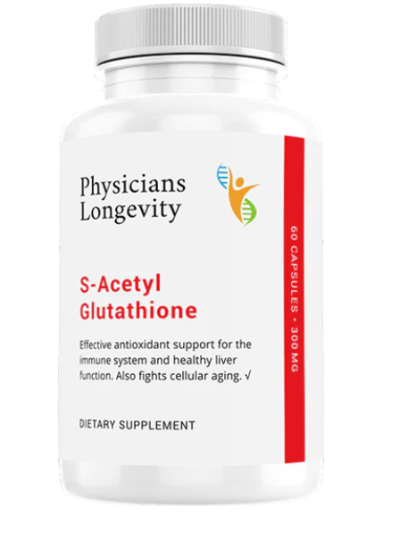 S-Acetyl Glutathione Rx (300 mg, 60 capsules) - Clinical Nutrients