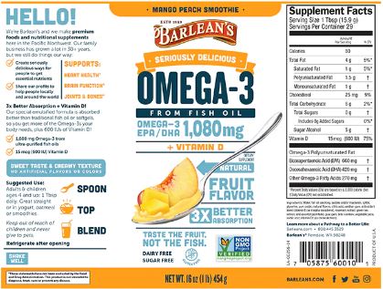 Seriously Delicious Omega-3 Mango Peach Smoothie 16 oz - Clinical Nutrients