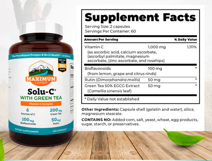 Solu-C 120- with Green Tea - Clinical Nutrients