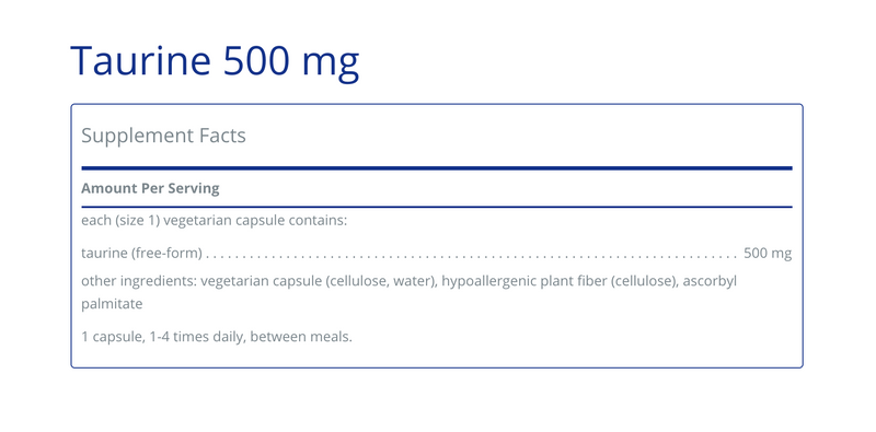 Taurine 500 mg 60C - Clinical Nutrients