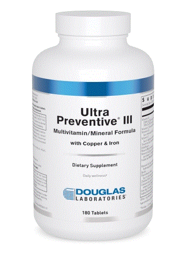 ULTRA PREVENTIVE® III A W/COPPER AND IRON 180 TABLETS - Clinical Nutrients